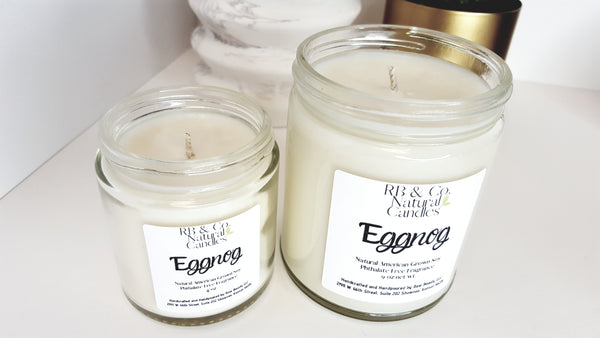 buttercream vanilla eggnog soy candle in 9 oz glass jar soy wax melts eggnog scent