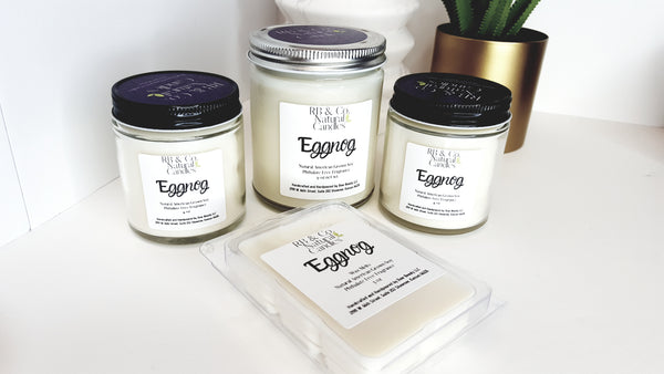 eggnog scented soy candle in glass jar 9 oz and 4 oz candle