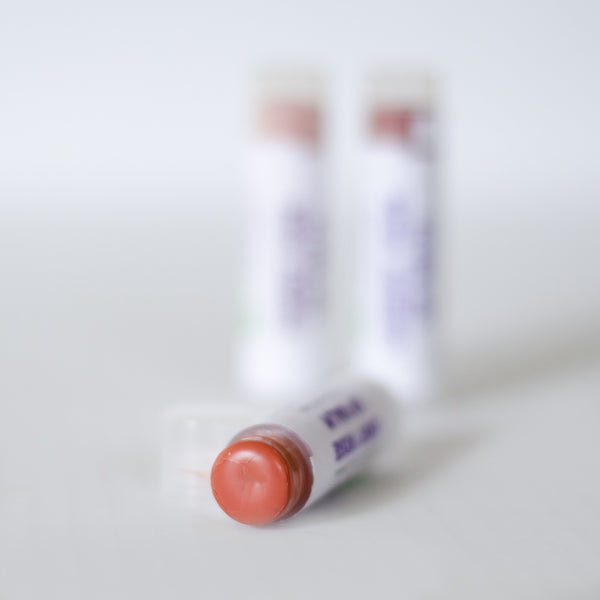 mauve tinted lip balm vegan cosmetics all natural products